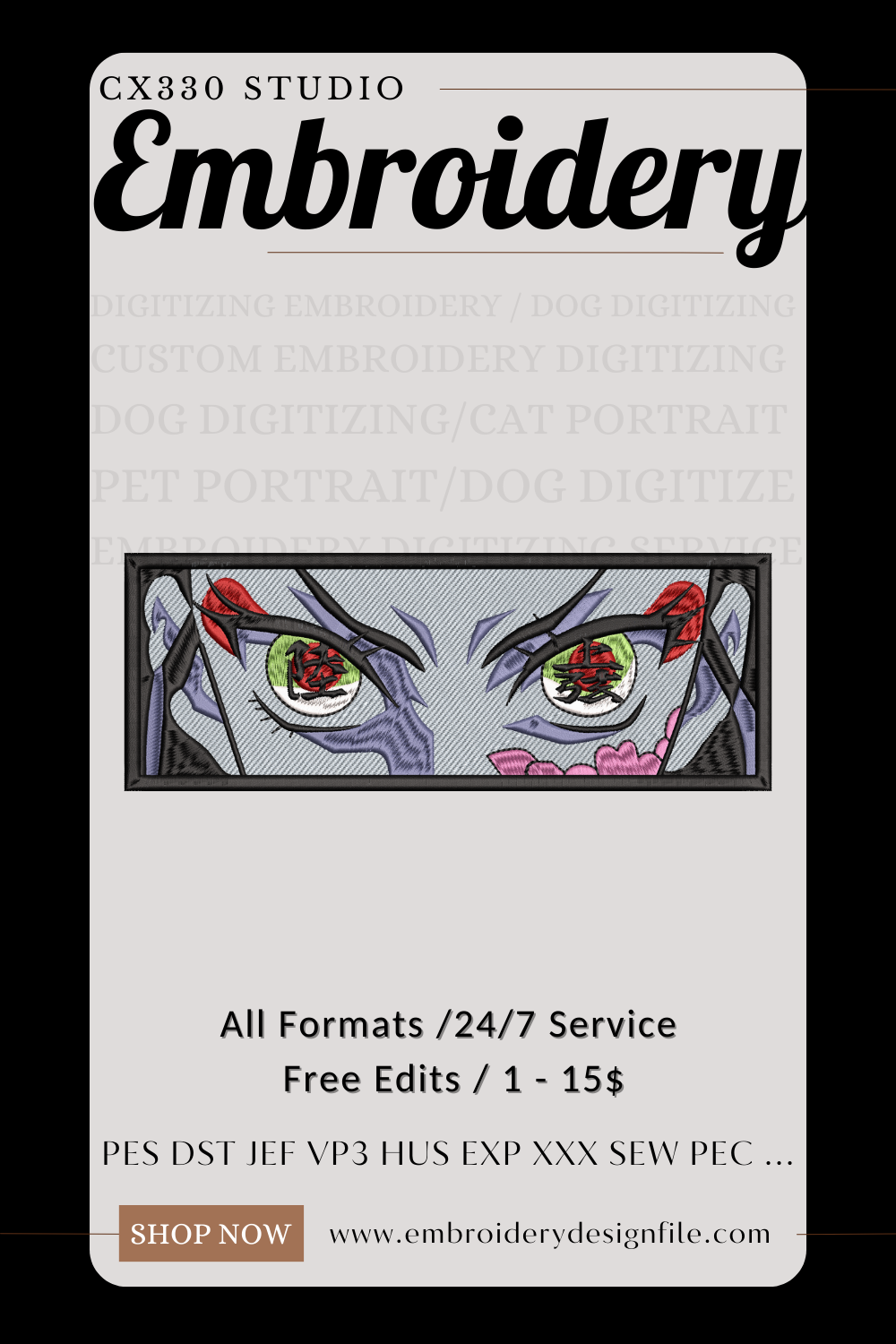 Daki and Gyutaro Demon Slayer Embroidery File for Embroidery Machines
