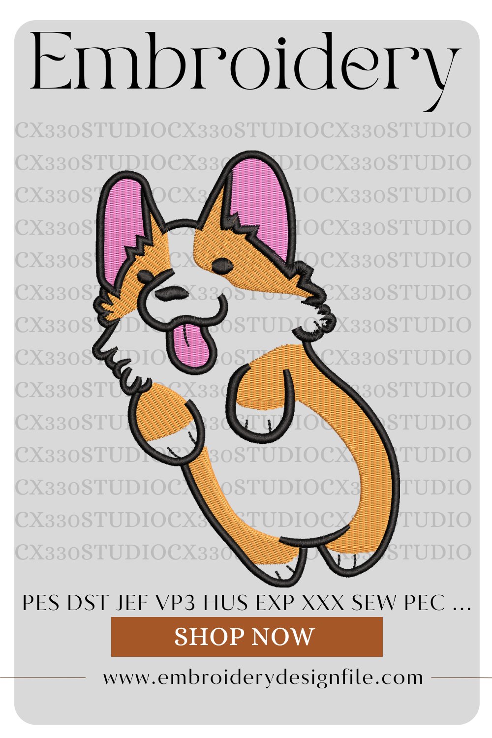 CORGI Embroidery Design | Machine Embroidery File
