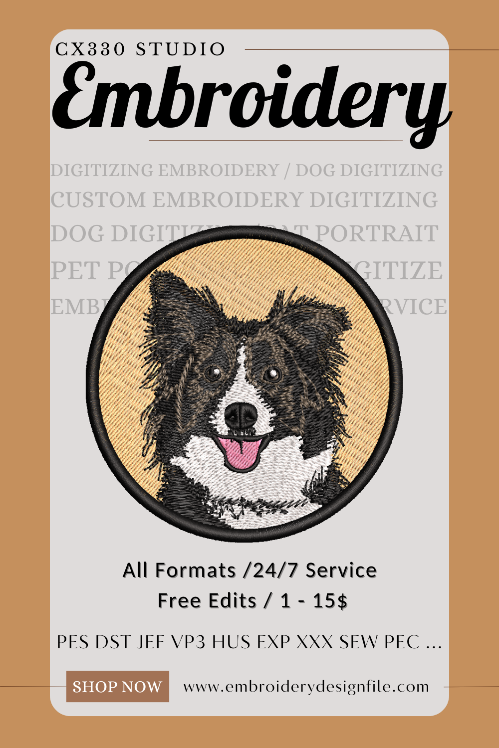 1$ Custom Embroidery File / Custom logo embroidery price from 1$