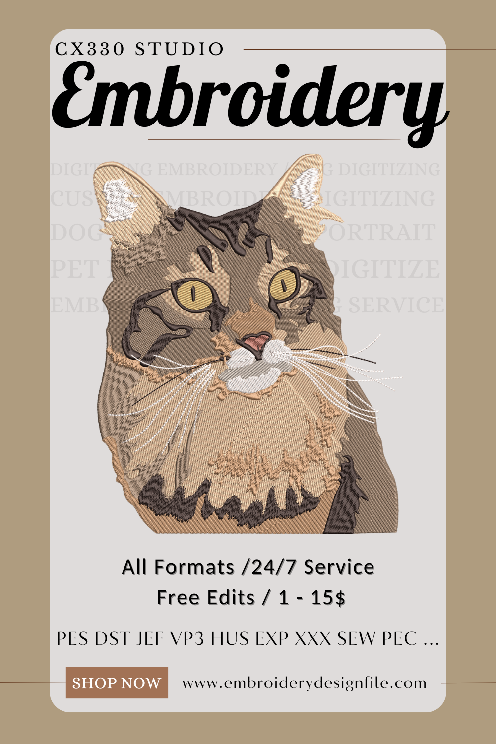 1$ Custom Embroidery File / Custom logo embroidery price from 1$