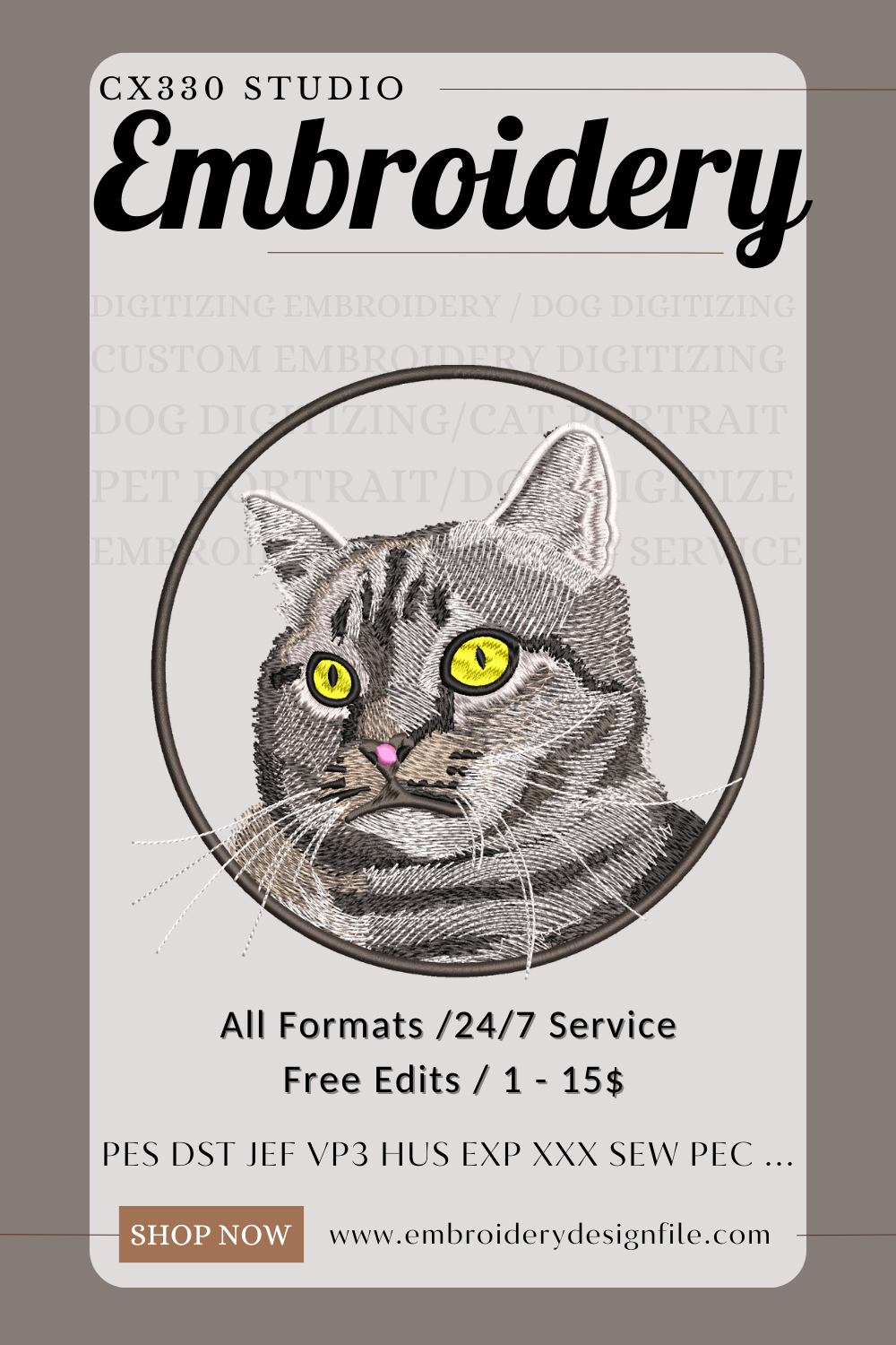 1$ Custom Embroidery File / Custom logo embroidery price from 1$