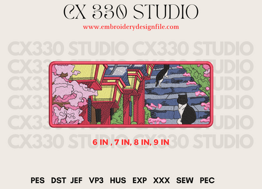 6$ Japanese cherry blossoms Machine Embroidery File