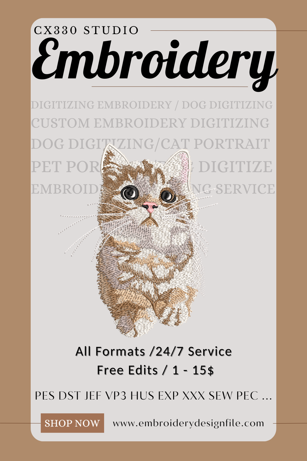 1$ Custom Embroidery File / Custom logo embroidery price from 1$