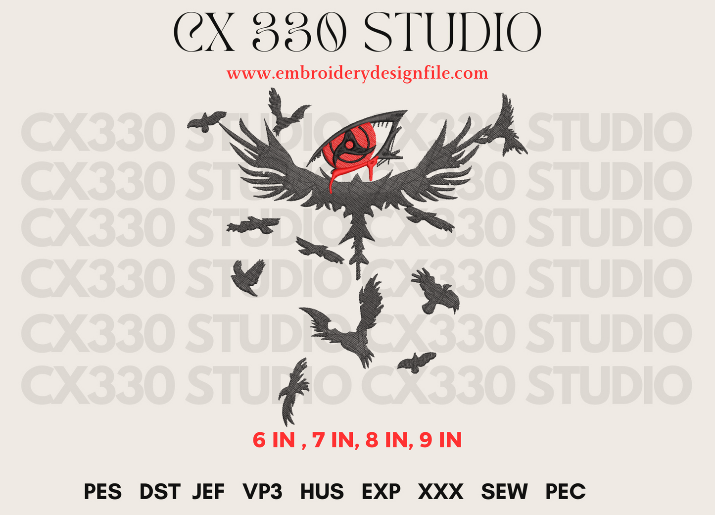 Sharingan eyes Itachi Uchiha Mangekyou Machine Embroidery File