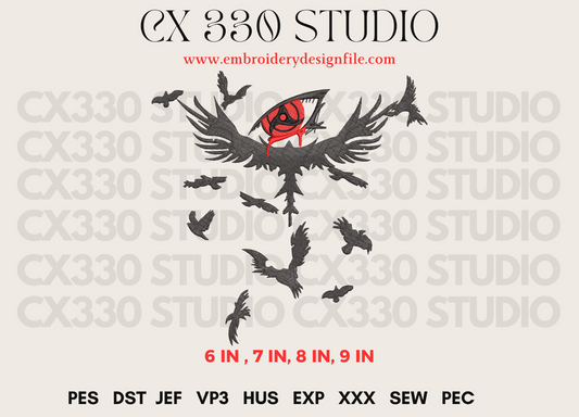 Sharingan eyes Itachi Uchiha Mangekyou Machine Embroidery File