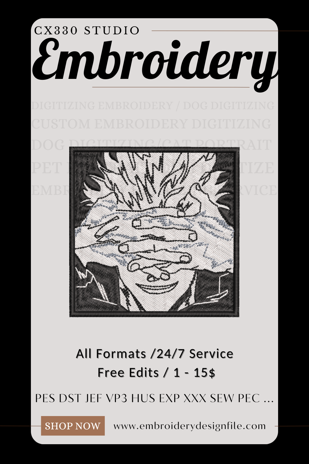 Itadori,  Sukuna Embroidery Design