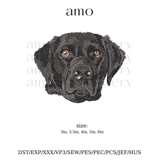 Black Labrador Retriever embroidery design digital file