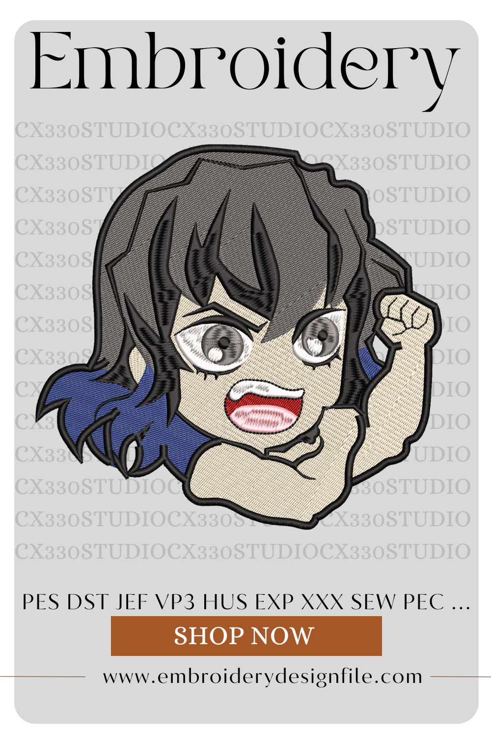 Inosuke Hashibira Demon slayer embroidery design file