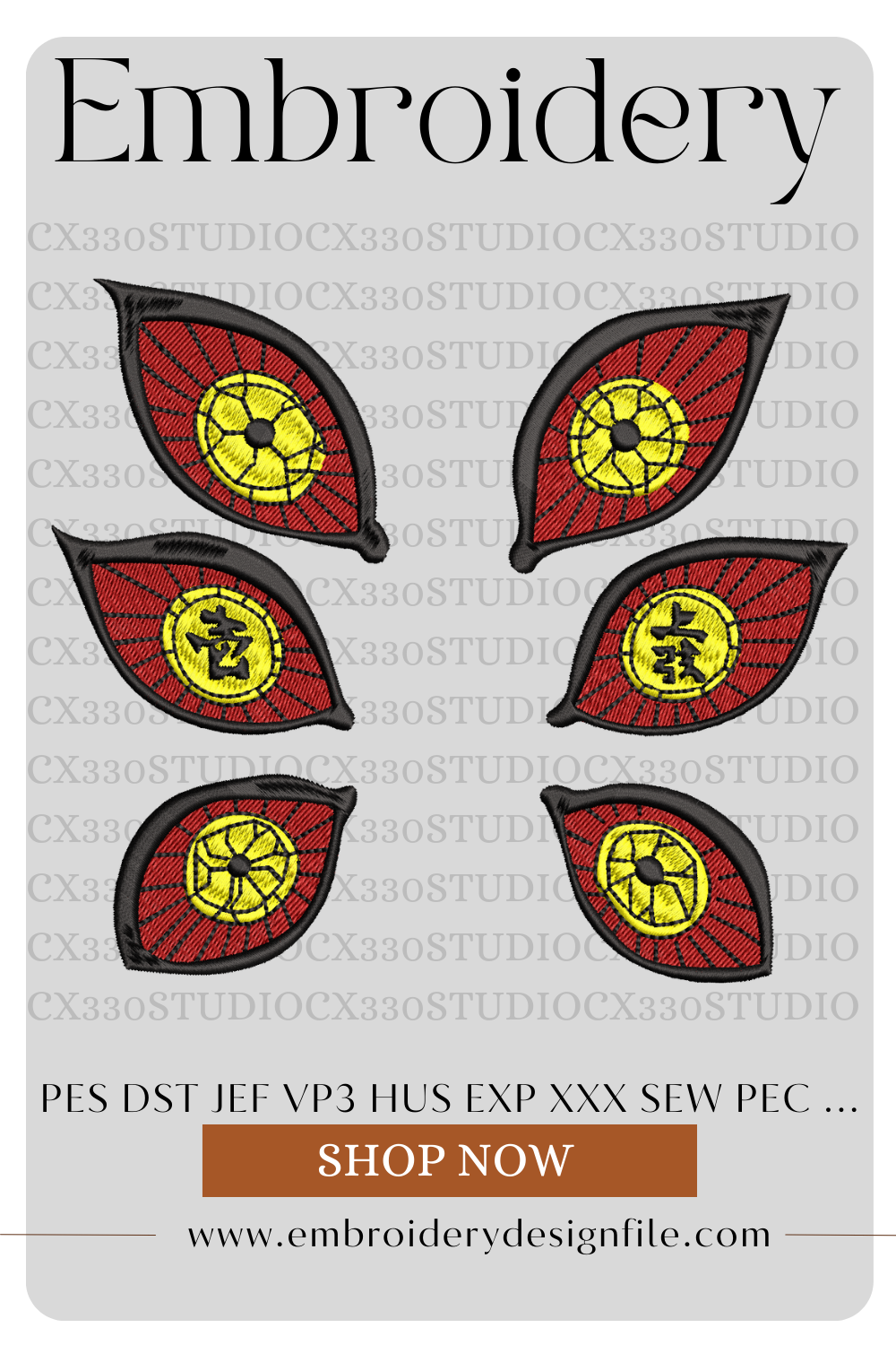 Kokushibou eye emboidery design file