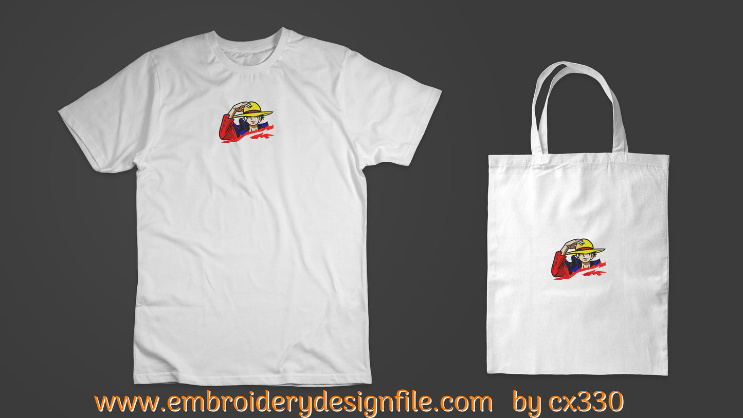 Monkey D. Luffy one piece embroidery design file