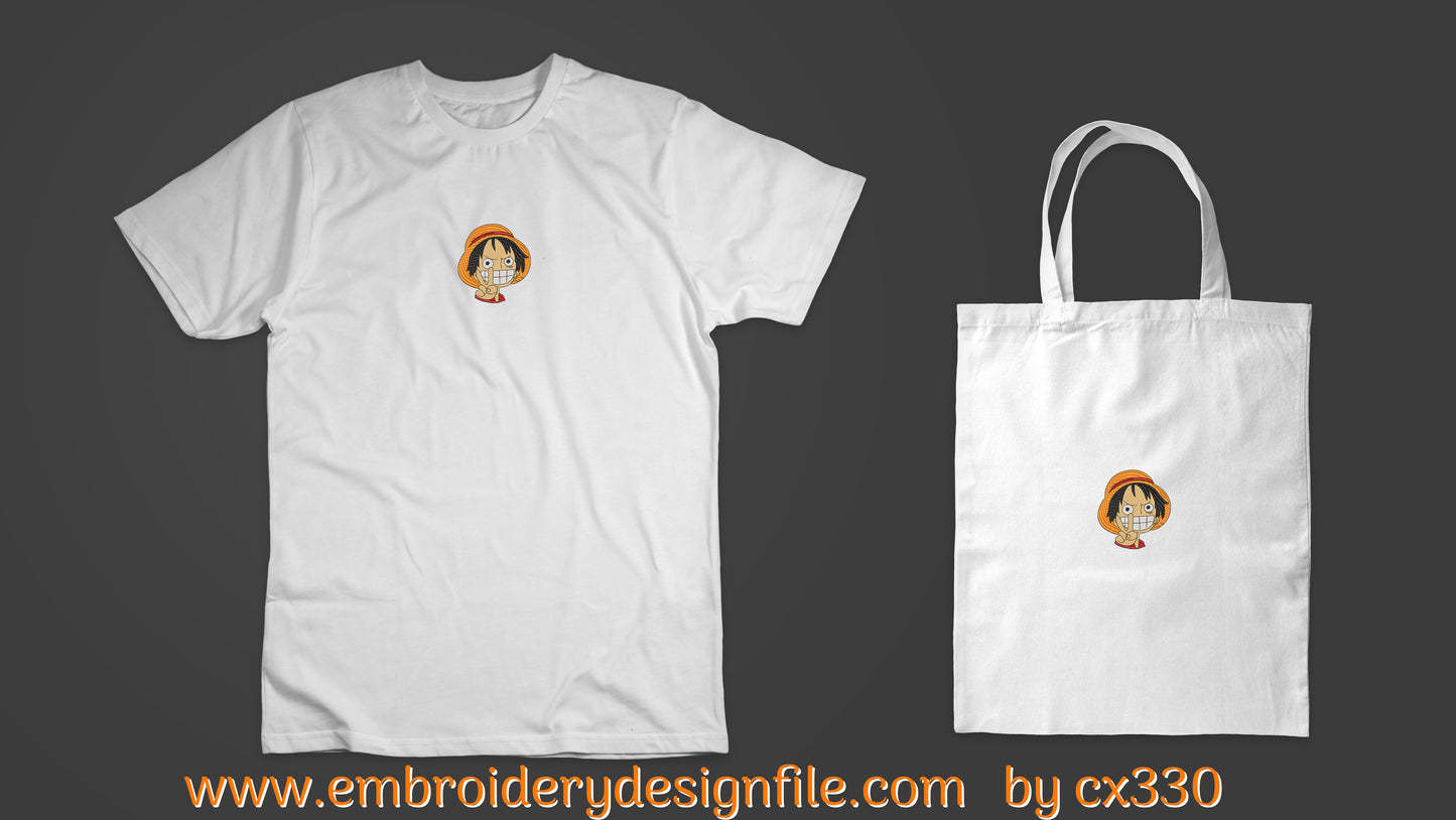 Monkey D. Luffy One Piece embroidery design file