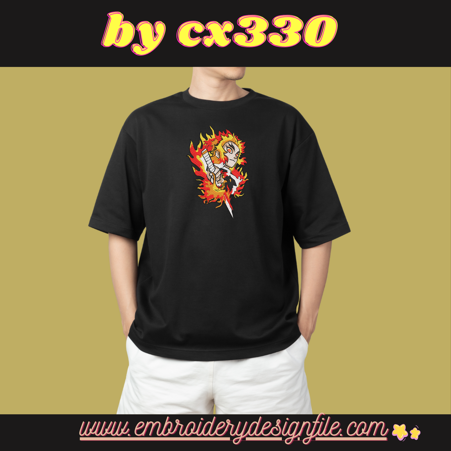 Rengoku Kyojuro emboidery design file