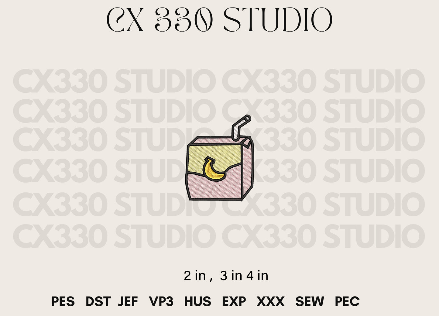 Banana Juice Box Machine Embroidery File | Embroidery Design for Machines