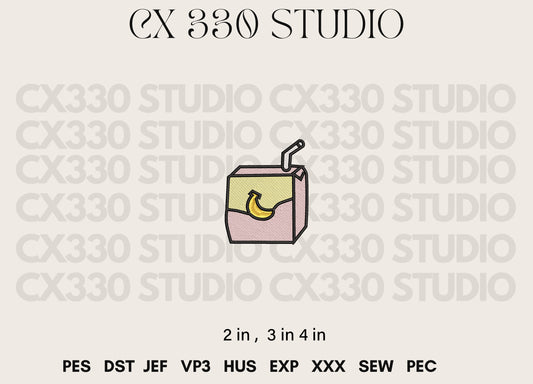 Banana Juice Box Machine Embroidery File | Embroidery Design for Machines