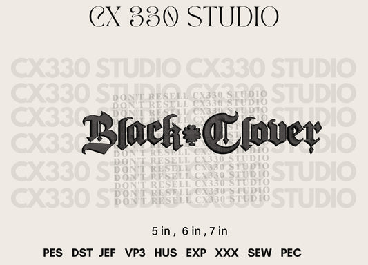 Black Clover Machine Embroidery Design | Embroidery File for Machines