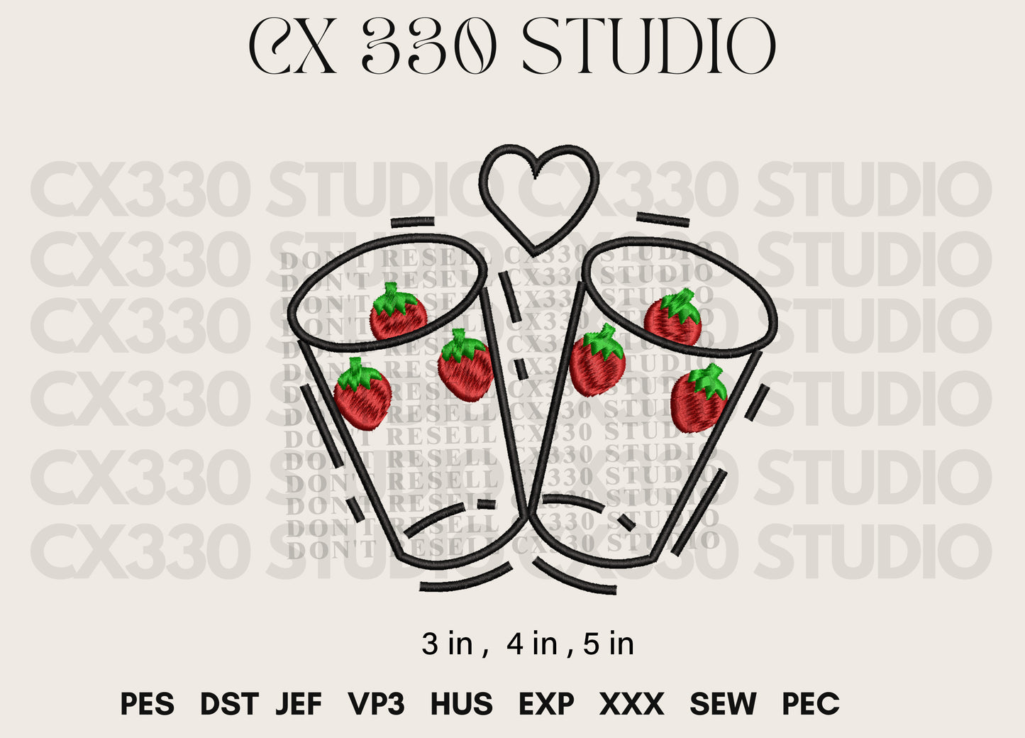 4$ Cup of NANA HACHI AI YAZAWA Embroidery File | Machine Embroidery Design