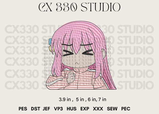 Bocchi the Rock Machine Embroidery Design | Embroidery File for Machines