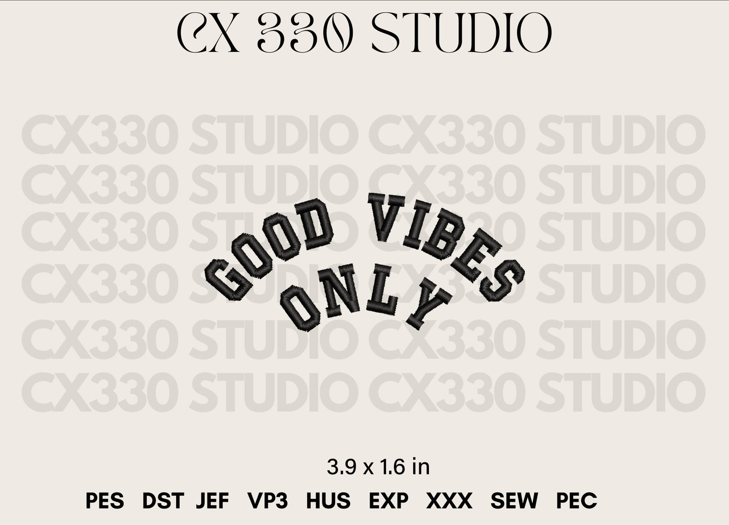 Good Vibes Only Typography Font Embroidery