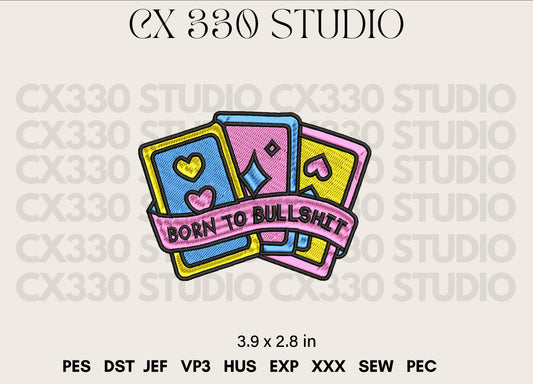 Playing Cards Embroidery Design