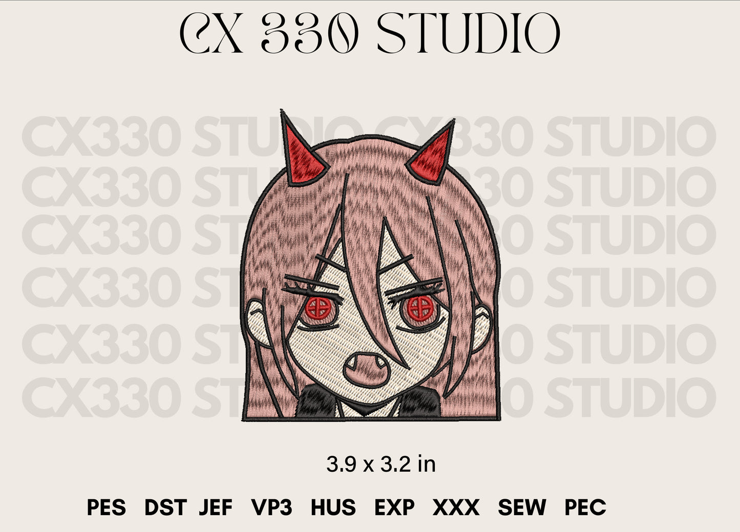 Power Chainsaw man embroidery design file