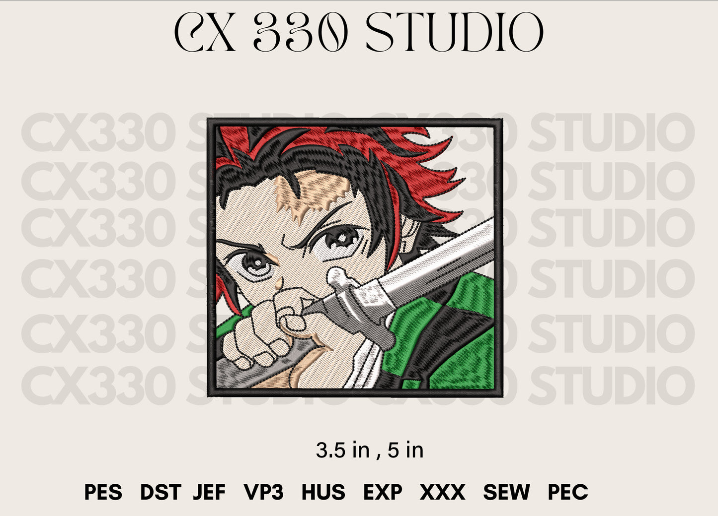 Tanjiro Demon Slayer Embroidery Design File