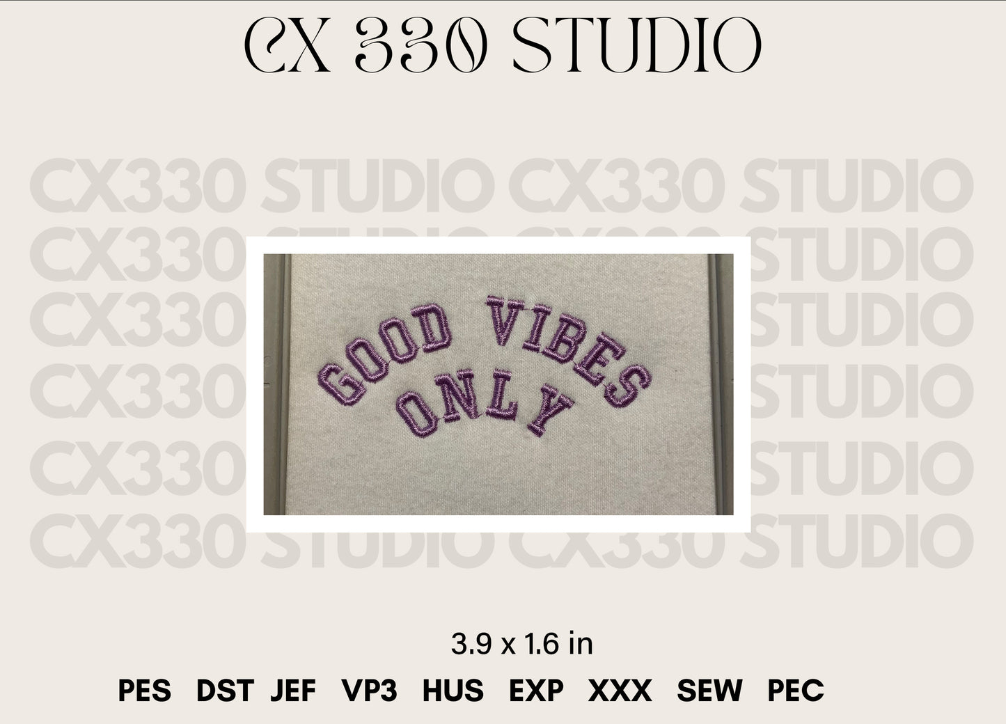 Good Vibes Only Typography Font Embroidery
