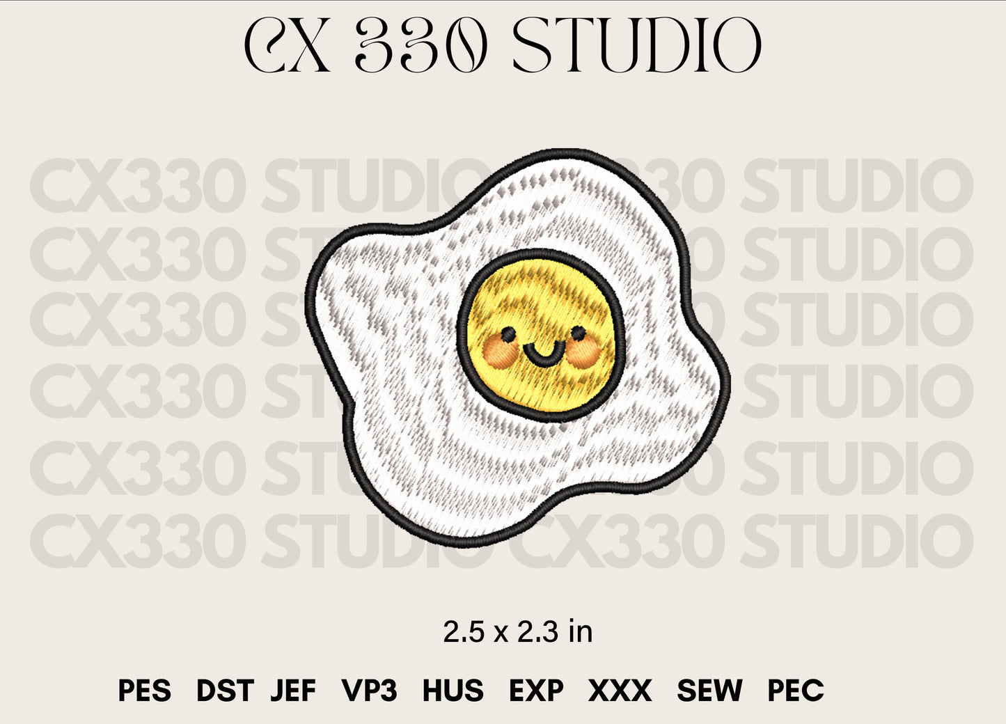 Egg Machine Embroidery / Fried Egg Embroidery Design