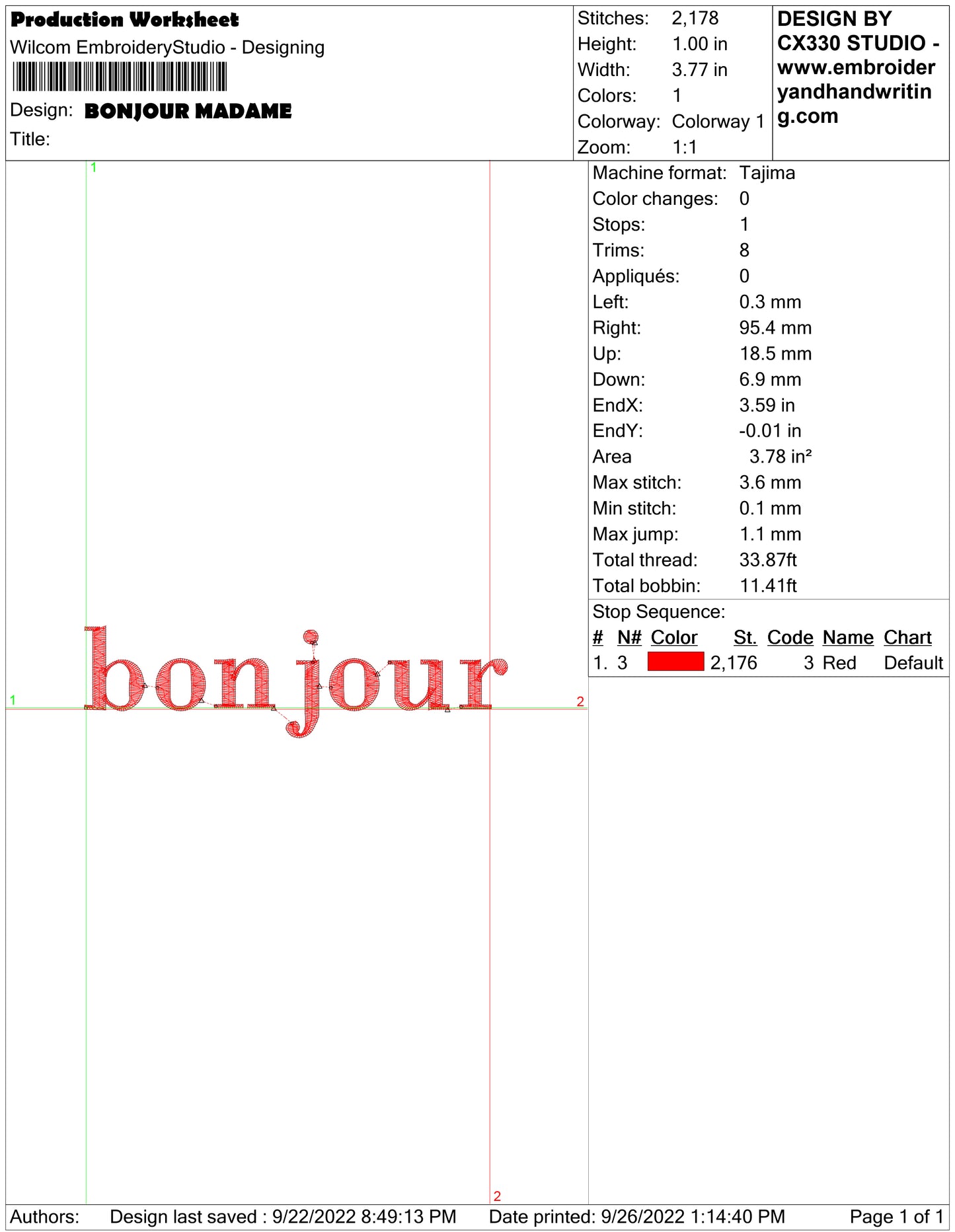 Bonjour Typography Font Machine Embroidery Design | Embroidery File