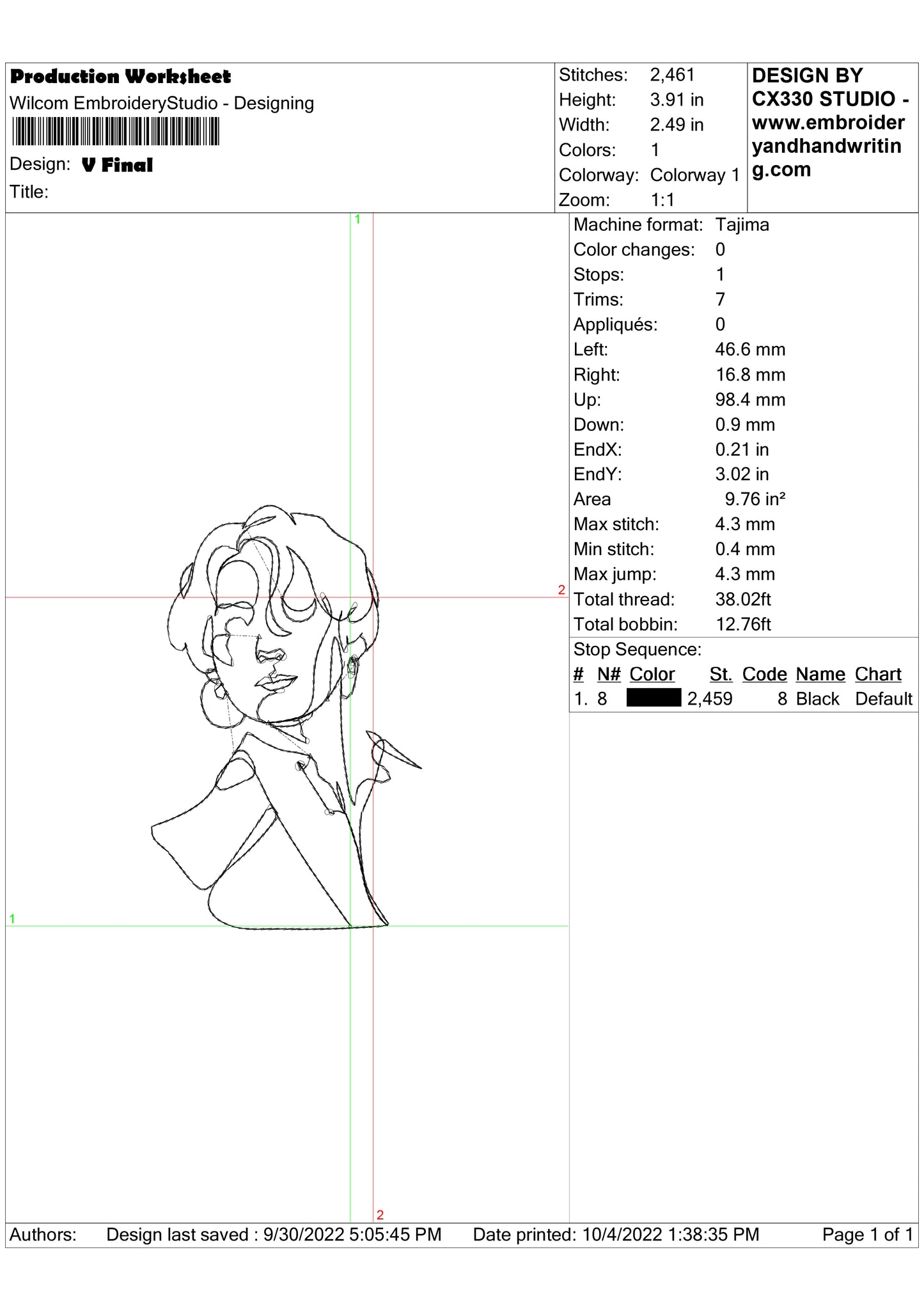 Jungkook BTS Embroidery design