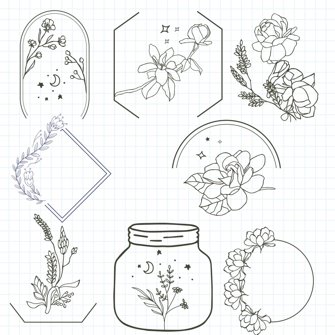 Flower Wreath Svg, Circle Border Svg
