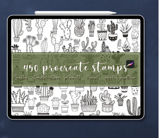 z 450+ Procreate Cacti Brushset Procreate