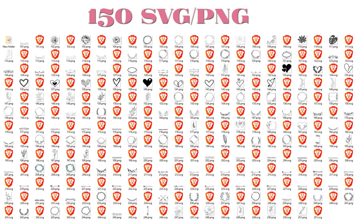 Svg heart, leaves, borders, wreath cricut