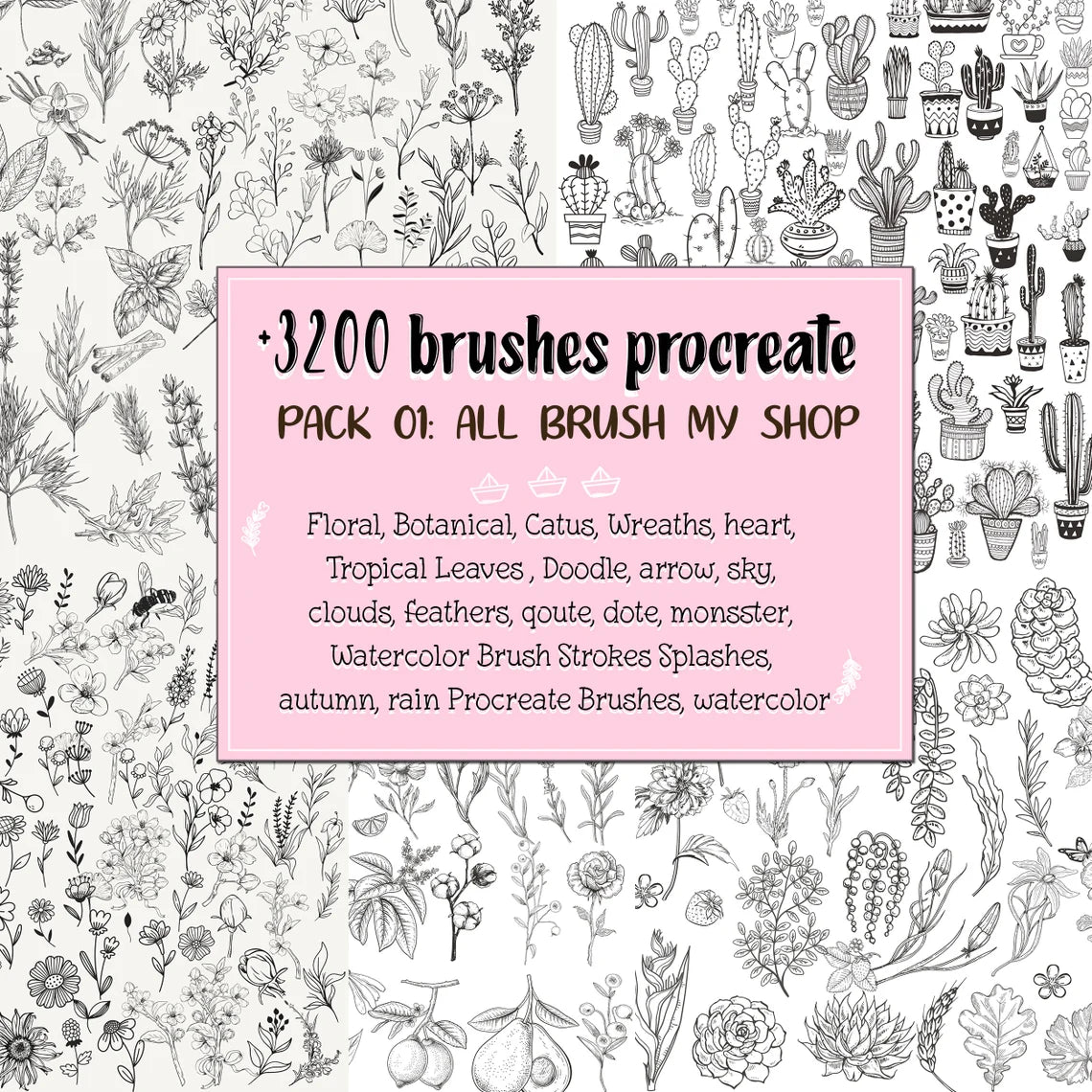 z 3200+ Floral Botanical Procreate Brushes