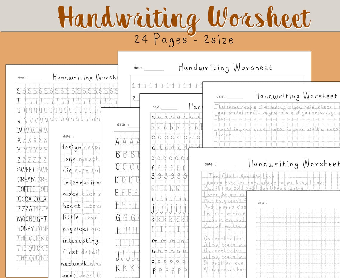 z 365 page Handlettering Practice Sheets - SALE OFF 95% - 1.2$