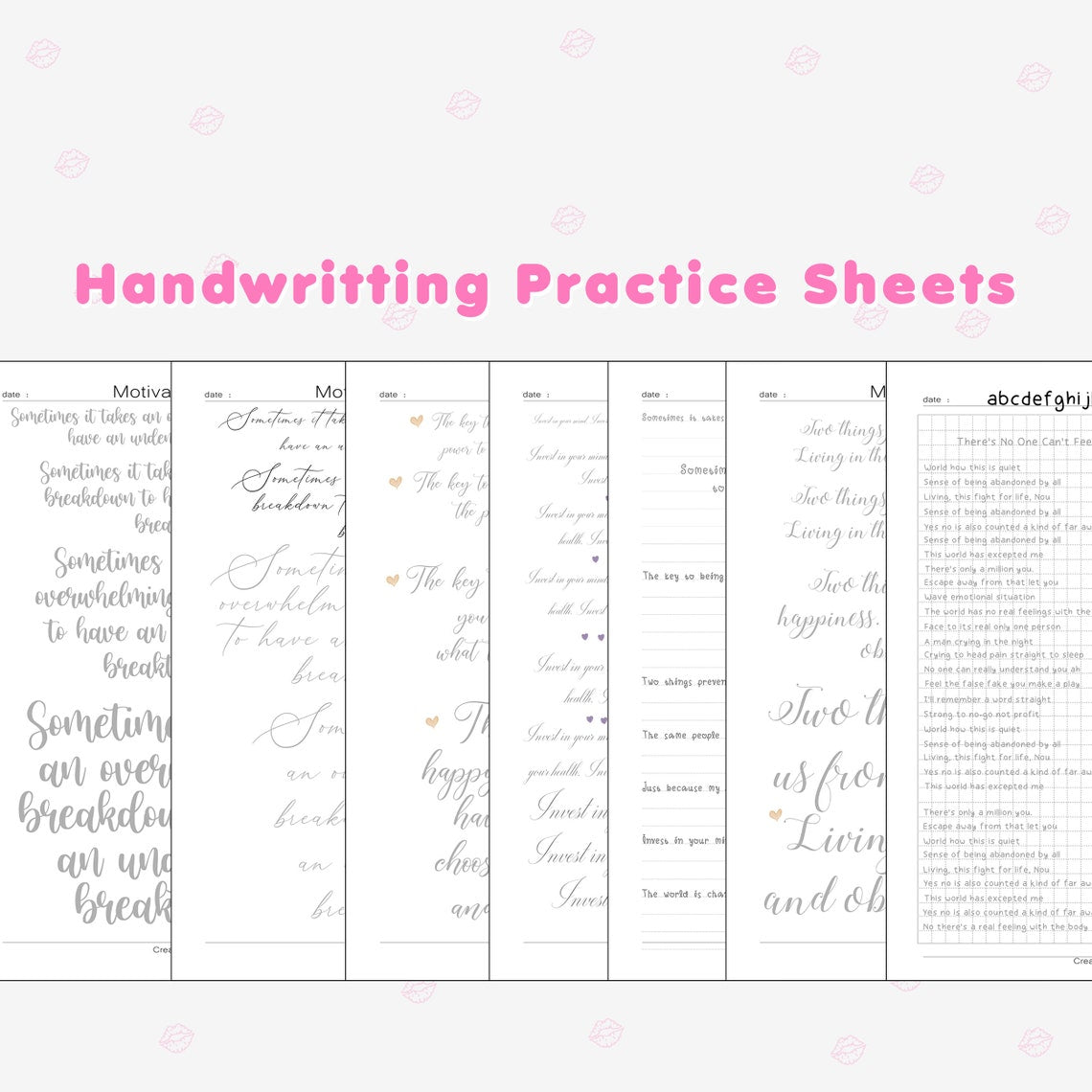 z 365 page Handlettering Practice Sheets - SALE OFF 95% - 1.2$