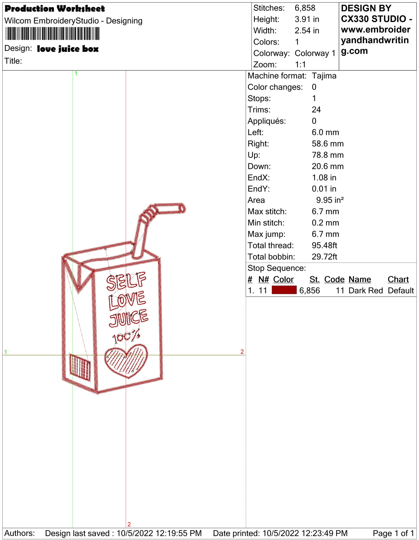 Milk Carton Machine Embroidery Design