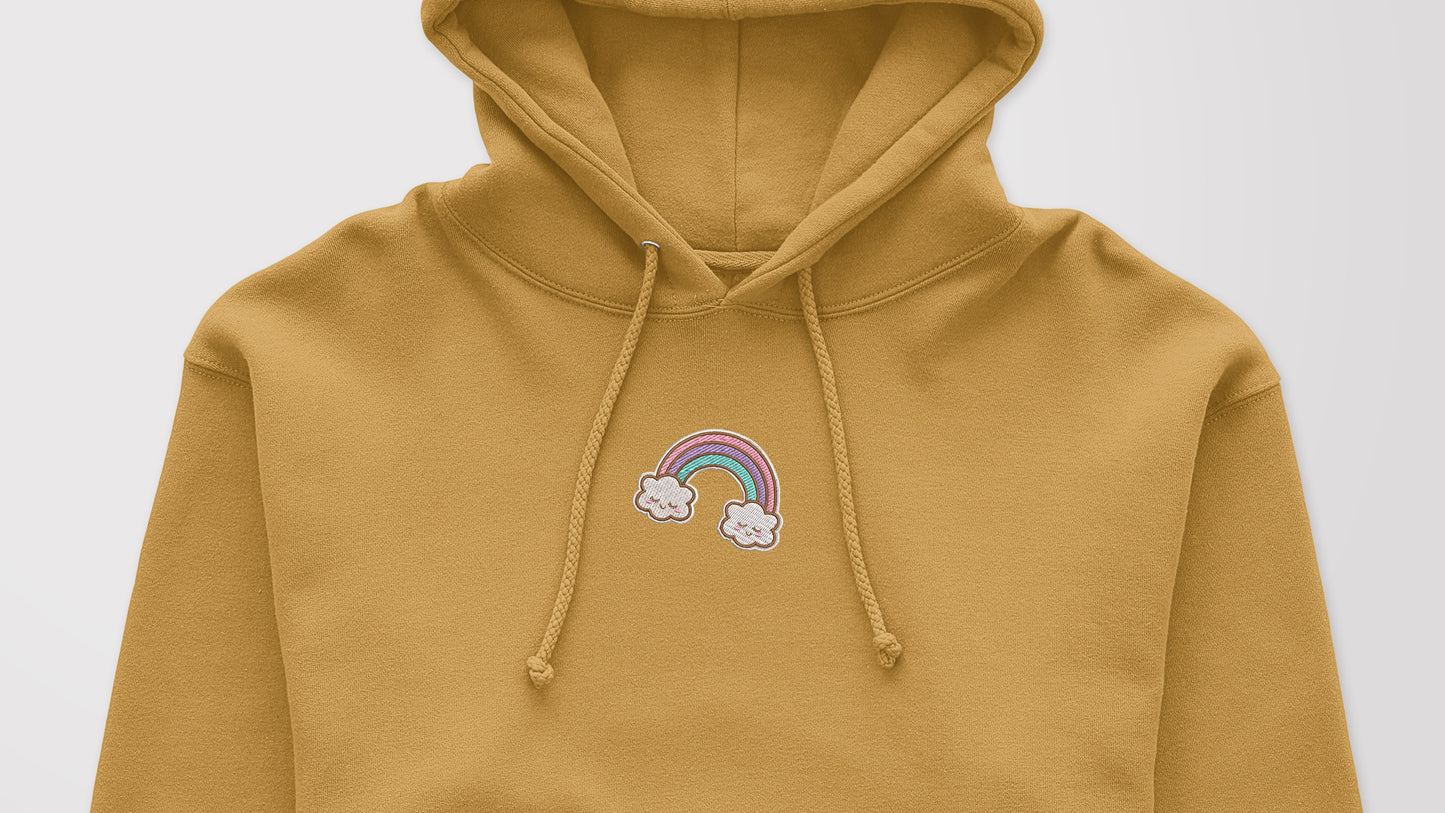 Rainbow embroidery design, Cloud embroidery