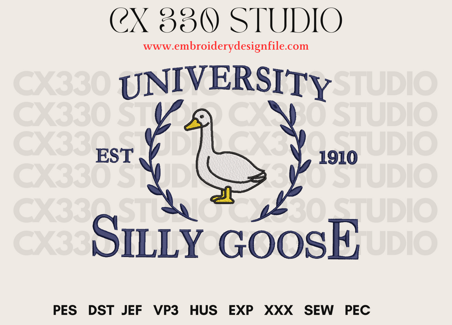 University Silly Goose Machine Embroidery File