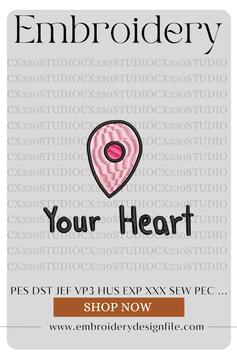 Your heart embroidery design file