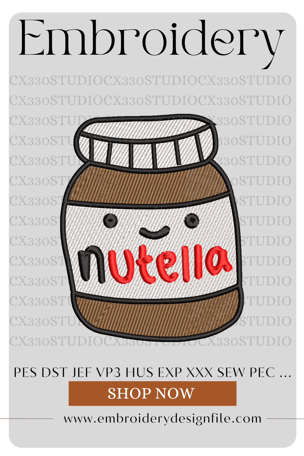 Nutella embroidery design file