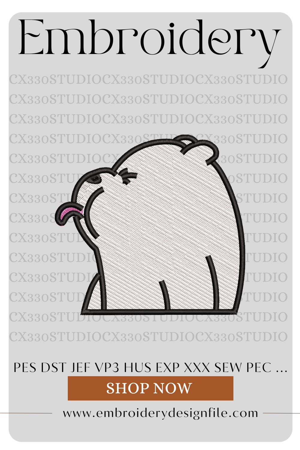 Polar bear cartoon embroidery design file