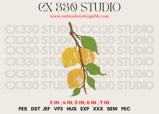 Lemon Machine Embroidery File design