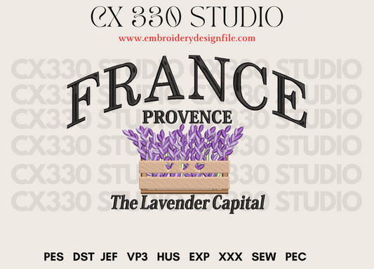 France Provence , The Lavender Capital Machine Embroidery File