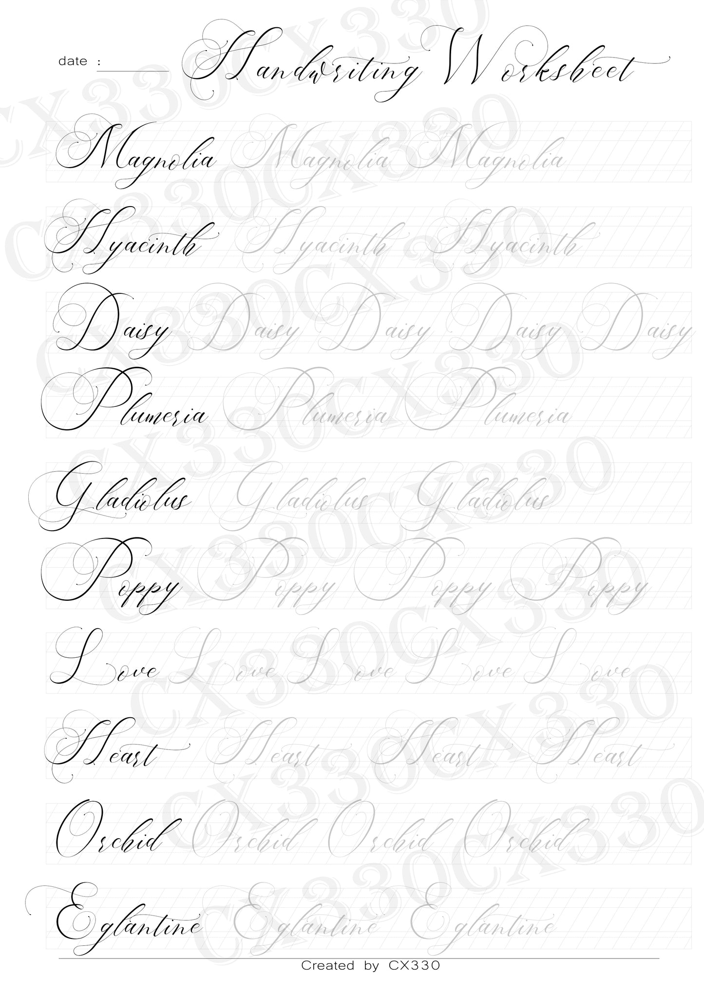 Handlettering Practice Sheets Practice Worksheets