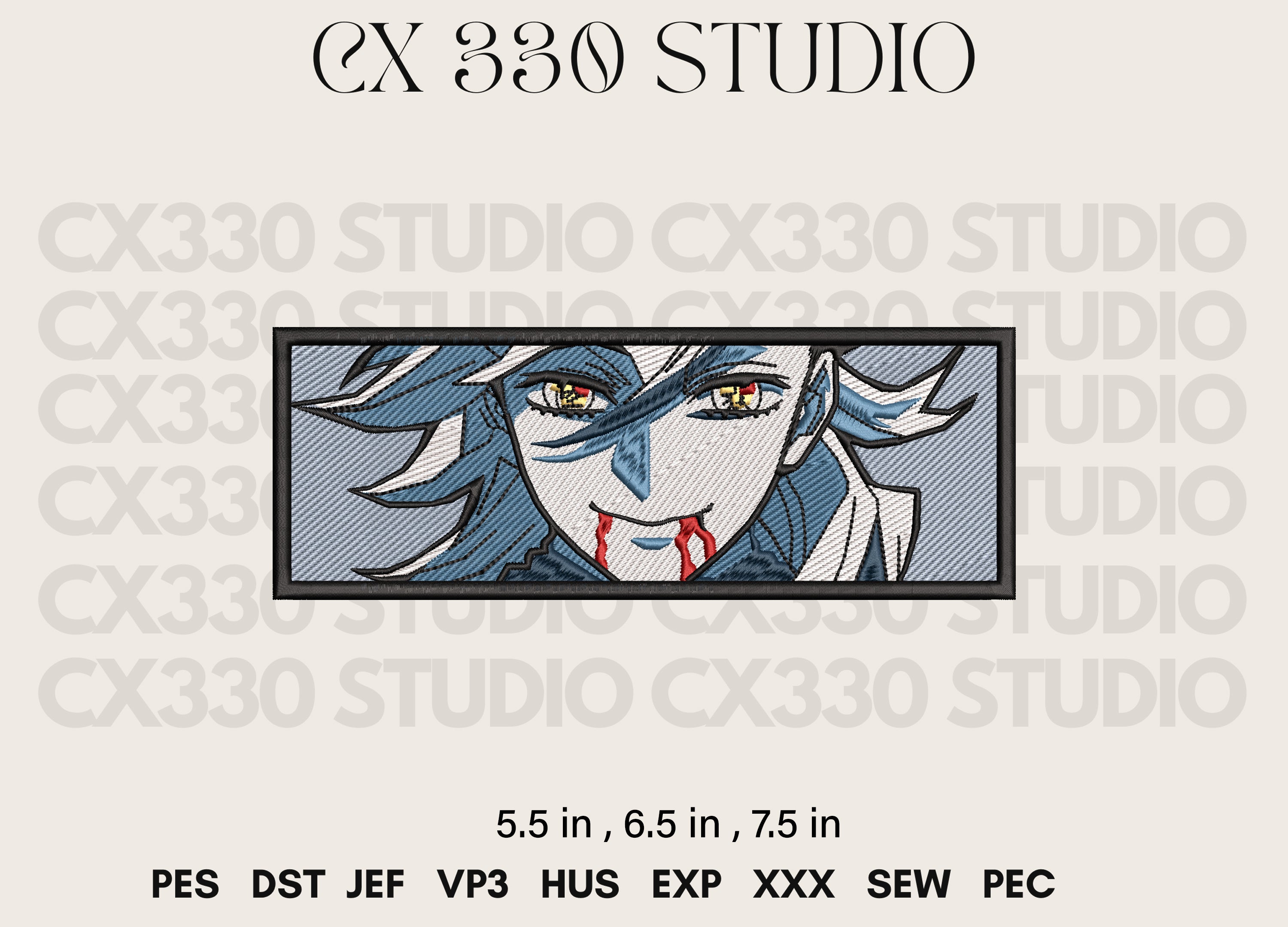 Douma Demon Slayer Kimetsu no Yaiba embroidery design file – CX330 Studio