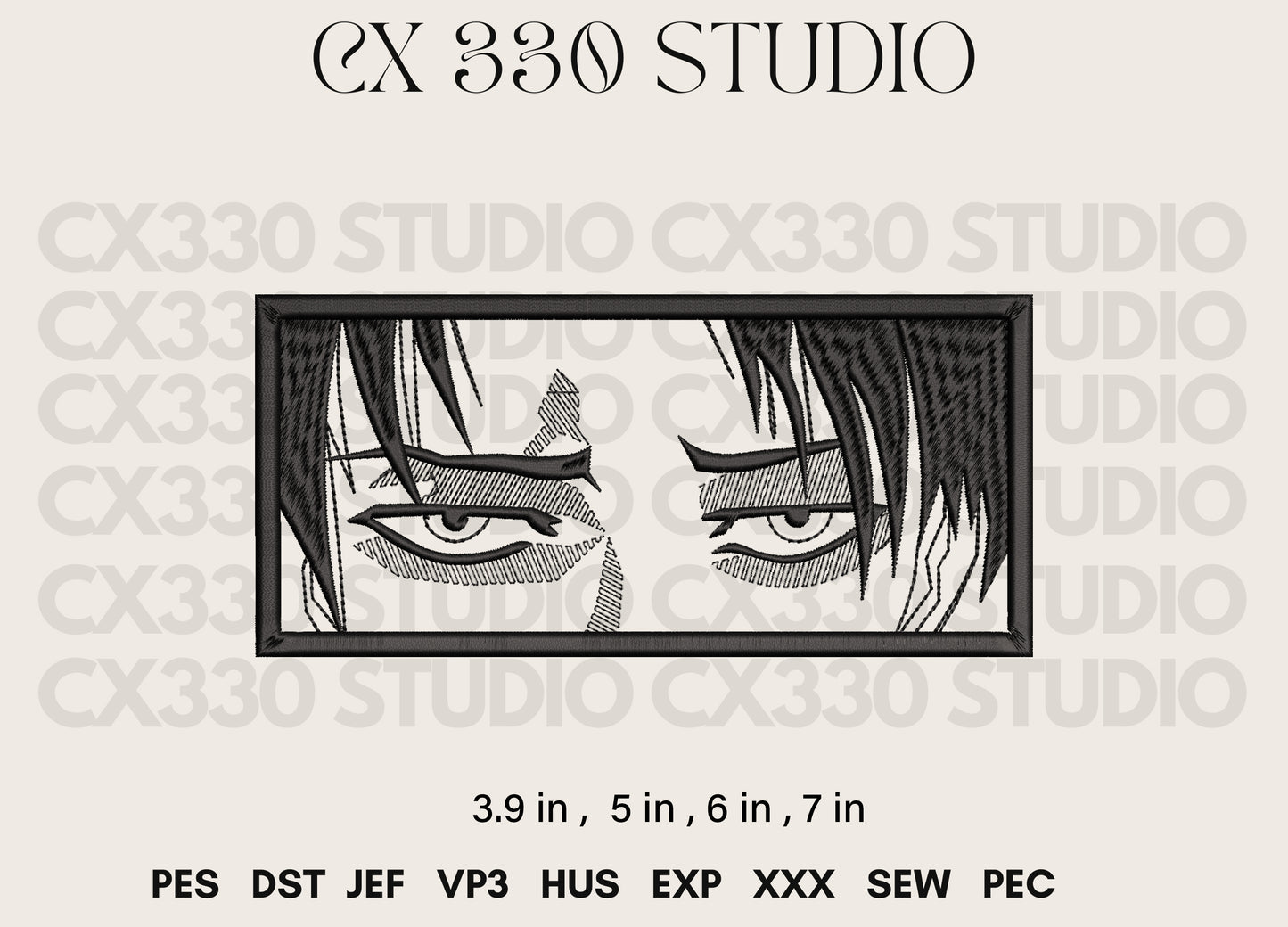 Levi ackerman attack on titan embroidery design file