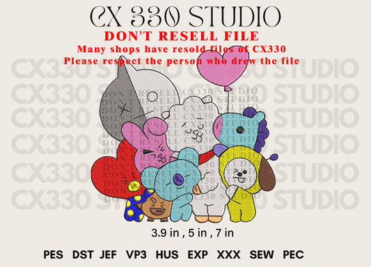 BT21 Machine Embroidery Design | Embroidery File
