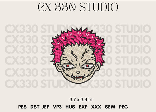 Sukuna ( jujutsu kaisen ) embroidery design