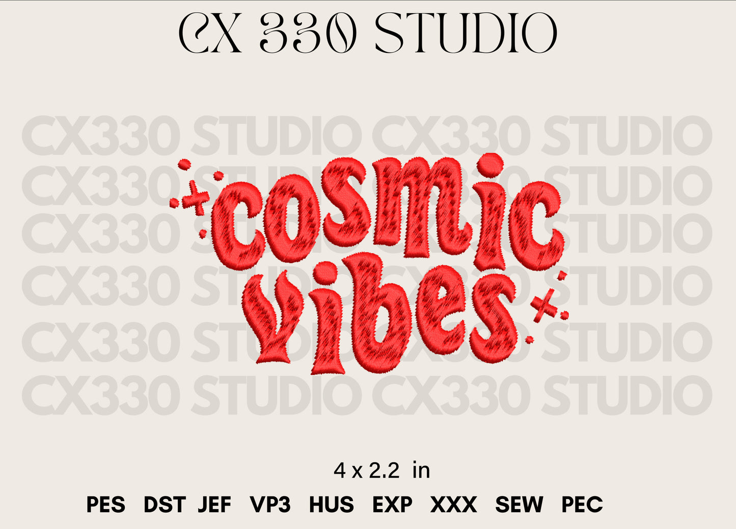 Cosmic Vibes Typography Font | Machine Embroidery Design