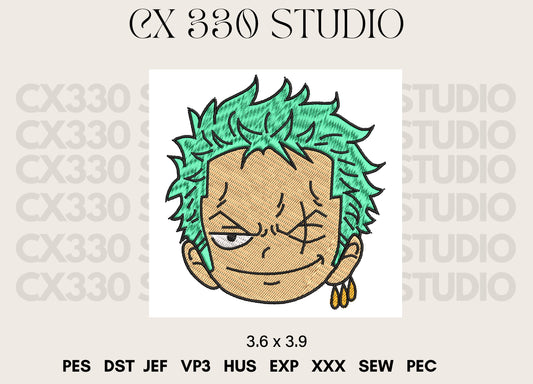 Roronoa Zoro Embroidery Design file.